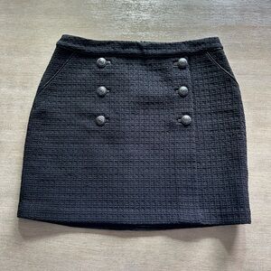 White House Black Market Textured Black Mini Skirt